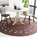 SAFAVIEH Area Rug 8' Round - Natural Fiber Collection - Large - Brown, Handmade Jute, Boho Farmhouse Braided Design (NF364T)
