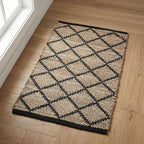· REDEARTH · Jute Cotton Area Rug - 2'x3' Rectangular Rug, Sustainable Handwoven, Non-Shedding, Soft & Durable – Reversible, Neutral Tones for Home Décor in Living Room, Dining Room, Bedroom