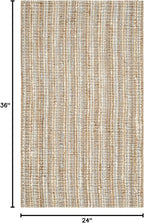 SAFAVIEH Area Rug 2x3 - Natural Fiber Collection - Grey & Natural Brown, Handmade Jute, Farmhouse Style, Chunky Textured Thick Pile (NF447K)