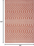 Nourison Home Positano Terracotta 7' x 10' Area Rug - Easy Clean, Non Shedding, Bed Room, Living Room, Dining Room, Kitchen (7' x 10')