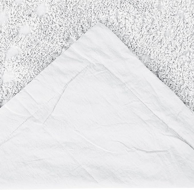 Better Trends Rio Collection is Super Soft and Light Weight in Floral Design 100% Cotton Tufted Unique Luxurious Machine Washable Tumble Dry, King Sham, White