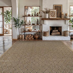 Easy Jute Rugs 10x14 Herringbone Natural Color Living Room Indoor Outdoor Area Rug for Patio and Kitchen Rug High Traffic Washable Easy to Clean Solid Boho Woven Design Carpet (10 x 14)