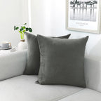 NiNi ALL Decorative Throw Pillow Covers Velvet 26x26 Inch Dark Grey Pack of 2 Cushion Covers Soft for Couch Sofa Bedroom Living Room Outdoor