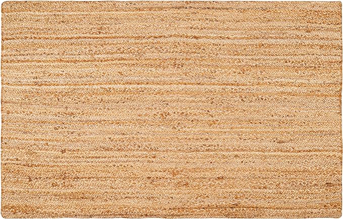 Hausattire Hand Woven Jute Braided Rug, 4'x6' – Natural, Reversible Boho Entry Area Rugs for Kitchen, Living Room I Farmhouse Indoor Outdoor Decorative Floor Rug, 48x72 Inches
