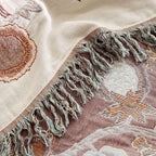 Boho Cotton Throw Blanket 80×90 Inch – Soft Breathable Muslin Throw for Couch, Sofa & Bed, Lightweight Farmhouse Decorative Blanket