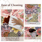 Boho Floral Kitchen Mats for Floor 2PCS Anti Fatigue Mats for Kitchen Floor Cushioned Non Slip Waterproof Memory Foam PVC Kitchen Rugs Set for Sink,Office,Laundry 17.3"x28"+17.3"x47"