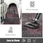 RUGSURE Washable Area Rug - 1/6 Thick - Stain & Water Resistant Non-Slip - Resistant Rug for Living Room, Bedroom, Nursery, Pet & Child Friendly, Vintage Charm Area Rugs (Burgundy, 8' x 10')