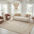 SAFAVIEH Area Rug 8x10 - Natural Fiber Collection - Large - Grey & Natural Brown, Handmade Jute, Farmhouse Style, Chunky Textured Thick Pile (NF447K)