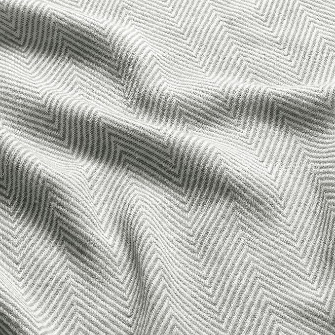 BOURINA Herringbone Throw Blanket,Soft Lightweight Cozy Throw for Bed Couch Decorative Blanket, Light Grey 50" x 60"