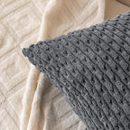Set of 4 Medium Grey Decorative Throw Pillow Covers 22x22 Inch Corduroy Pillow Covers for Bed Couch Sofa Living Room Soft Square Cushion Cases