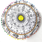 CRAFT KALA 22" Bohemian Floor Pillow Pouf Cover Mandala Boho Large Round Meditation Room Pillow Covers for Adults Seating Poufs Cushion Cover for Kids Playroom Yellow and White Zodiac