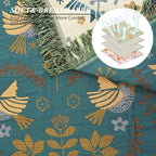 Boho Throw Blanket for Bed-100% Cotton Soft Breathable Farmhouse Decor Boho Quilt for Sofa Bed (Green Floral Bird, 60"x80")