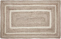 VHC Brands Jute Rug Rectangle with Pad, Natural and Creme, 27x48
