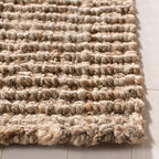 SAFAVIEH Natural Fiber Collection Runner Rug - 2'6" x 10', Natural & Grey, Handmade Jute, Farmhouse Style, Chunky Textured Thick Pile (NF447M)