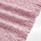 BOURINA Faux Cashmere Fringe Throw Blanket Decorative Lightweight Throw Soft Cozy for Bed or Sofa Outdoor Blanket, 50x70 Inches Rose Wine