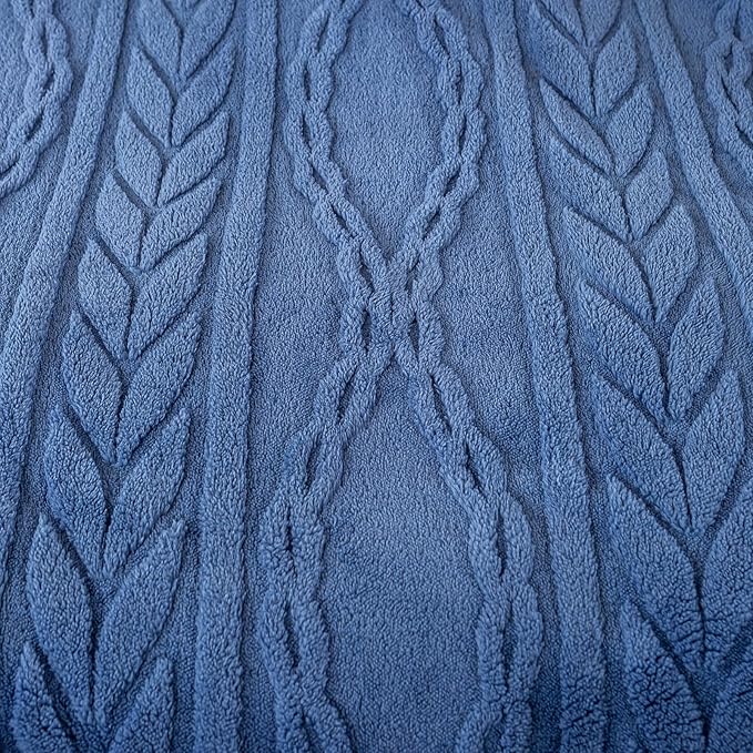 YUSOKI Queen Size Blanket Single Layer,Weight(4.4lb),370GMS-3D Stylish Design for Gift Home Decor (Washed Blue,90"x90")