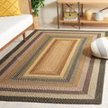 SAFAVIEH Washable Rug Outdoor Braided Collection - 5' x 8', Multi, Handmade & Reversible, Non-Shedding & Easy to Clean, Ideal for Patio, Backyard, Mudroom (BRD308A)
