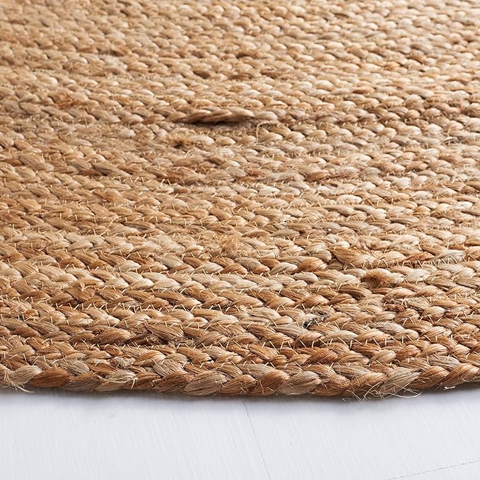 SAFAVIEH Area Rug 8x10 Oval - Cape Cod Collection - Large - Natural Brown, Handmade Braided Flat Weave Jute (CAP252A)