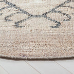 SAFAVIEH Kilim Collection Area Rug - 3' Round, Grey & Black, Tribal Boho Design, Handmade Flatweave Premium Jute, Ideal for The Living Room, Bedroom, Dining Room (KLM762F-3R)