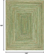 SAFAVIEH Area Rug 10x14 - Cape Cod Collection - Large - Green & Natural Brown, Handmade Jute & Cotton, Woven Braided Design (CAP202Y)