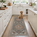 Washable Runner Rug 2x6 Runners for Hallways, Ultra-Thin Carpet Runners for Entryway Anti Slip Backing Runner Rugs for Kitchen Laundry Room Indoor Hallway (Grey/Brown/Tan)