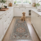 Washable Runner Rug 2x6 Runners for Hallways, Ultra-Thin Carpet Runners for Entryway Anti Slip Backing Runner Rugs for Kitchen Laundry Room Indoor Hallway (Grey/Brown/Tan)