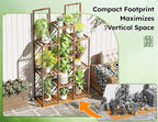 EnHomee 8 Tiers Plant Stand, Indoor Plant Stand with 11-16 Pots, Wood Plants Shelves for Living Room, Patio, Balcony, Yard, Garden, 34.2''W×11.8''D×47.4''H