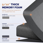 FEATOL Anti Fatigue Mat for Standing, 9/10 Extra Thick Ergonomic Standing Desk Mat, Comfort & Durable Memory Foam Standing Mat at Home,Office All Day (20" x 32", Gray, 1PC)