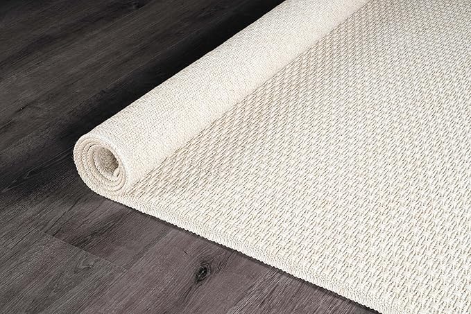 Easy Jute Door Mat 2x3 Indoor Outdoor Natural Rugs Solid Fiber Rug Woven Area Rug Boho Easy Clean Inside Carpet for Living Room Bedroom Dining Room Hallway or Outdoor Patio Porch (2 X 3 Bone)