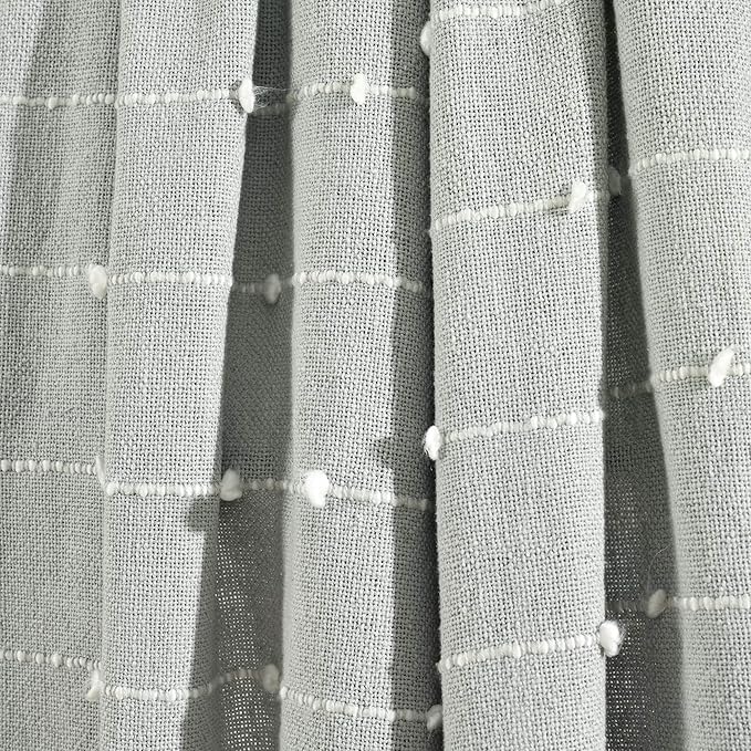 Lush Decor Boho Tufted Cotton Woven Tassel Fringe Throw Blanket Single 50" W x 60" L Light Gray - Gray Throw Blankets for Bed - Boho Couch Blankets