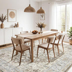 Washable Rug 7x9 Area Rugs: Boho Vintage Distressed Oriental Medallion Neutral Thin Large Rug Carpet for Living Room Bedroom Dining Room Home Office Decor - Brown Gray