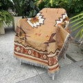 Hopstar Aztec Throw Blanket Navajo Indian Blankets and Throws Boho Western Decor Couch Cover Blanket for Bed Sofa Living Room Beach Travel 51"x63"(Sucre Coffee)