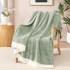 WRENSONGE Throw Blanket Cationic Dyeing Green Soft Cozy Fluffy Warm Hand Made Weave Throw Blankets for Couch, Sofa, Chair, Bed, Camping, Picnic, Travel Lightweight Bed Blanket - 60"x80"
