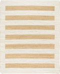 Dash and Albert Milo Jute & Cotton Area Rug - 7.5 X 9.5 Ivory Stripe Handwoven Accent Rug - Durable, Low Pile, Guest Room, Home Office, Dining Room - Premium Luxury Hotel Quality Soft Breathable