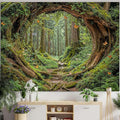 Accnicc Forest Tapestry Green Nature Tree Wall Tapestry for Bedroom Aesthetic Jungle Outdoor Landscape Small Tapestries Wall Hanging for Dorm Living Room Decor 60 x 44 Inch