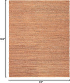 SAFAVIEH Area Rug 8x10 - Natural Fiber Collection - Large - Gold, Handmade Jute, Braided Woven Design, Ideal for Living Room, Bedroom, Dining Space (NF212E)
