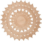 SAFAVIEH Natural Fiber Round Collection 3' Round Natural NFB246A Handmade Boho Country Charm Jute Area Rug