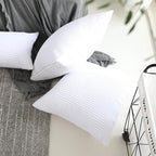 Home Brilliant Oblong Throw Pillow Covers 12x20 Striped Corduroy Rectangle Pillow Covers for Spring Decor Couch Lumbar Cushion Covers, 12 x 20 inch, Pure White