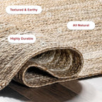 nuLOOM Rikki Coastal Braided Jute Area Rug, 4' Round, Off-white