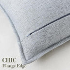 26x26 Linen Euro Sham Pillow Covers Steel Blue Pack of 2 Farmhouse Boho Neutral Accents Striped Textured Square Decorative Throw Pillow Cases for Living Room Couch Bed Home Decor