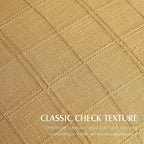 Foindtower Set of 2 Decorative Linen Check Throw Pillow Covers Neutral Farmhouse Vintage Cushion Covers Modern Boho Accent Home Decor for Sofa Chair Couch Bedroom Living Room,24×24 Inch,Amber Gold