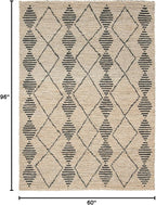 SAFAVIEH Bohemian Collection 5' x 8' Beige / Black BOH703Z Handmade Moroccan Tribal Jute Area Rug