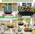 Riare 4 Pack 36 Inch Black Felt Window Box Liners- Fabric Trough Planter Basket Liners Replacement, Non-Woven Hanging Plant Liner for Wall Hanging Basket, Garden Fence Railing (Avoid Bird Nesting)