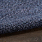 Nourison Home Natural Jute Navy 8' x 10' Area Rug - Easy Clean, Non Shedding, Bed Room, Living Room, Dining Room, Kitchen (8' x 10')