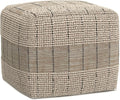 SIMPLIHOME Elmer Square Pouf - 18 inch Wide Handwoven Jute and Cotton Ottoman in Natural and Grey, Contemporary Footstool or Extra Seating for Living Room, Bedroom, or Kids Room, Assembled