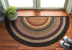 SAFAVIEH Washable Rug Outdoor Braided Collection - 2' x 4' Half Moon Shape, Multi, Handmade & Reversible, Non-Shedding & Easy to Clean, Entryway, Front Door, Kitchen, Mudroom (BRD308A)