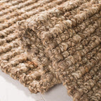 SAFAVIEH Area Rug 11x15 - Natural Fiber Collection - Large - Natural & Grey, Handmade Jute, Farmhouse Style, Chunky Textured Thick Pile (NF447M)