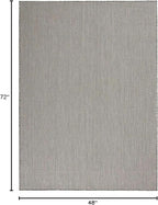 Nourison Home Courtyard Ivory Charcoal 4' x 6' Area Rug - Easy Clean, Non Shedding, Bed Room, Living Room, Dining Room, Kitchen (4' x 6')
