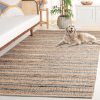 SAFAVIEH Natura Collection Area Rug - 5' x 8', Natural & Grey, Rustic Farmhouse Design, Handmade Wool & Jute, Ideal for The Living Room, Bedroom, Dining Room (NAT501F-5)