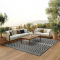Nourison Home Positano Black 9' x 12' Area Rug - Easy Clean, Non Shedding, Bed Room, Living Room, Dining Room, Kitchen (9' x 12')